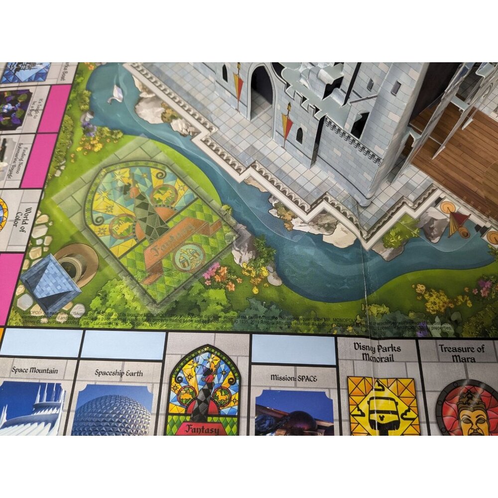 2019 Monopoly Disney Parks Edition Game Replacement Pop-up Castle Board - Picture 7 of 9